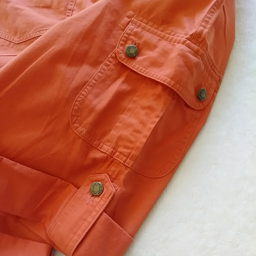FINAL! NWT Jones NY Aztec Orange Cargo Shorts - Picture 3 of 6